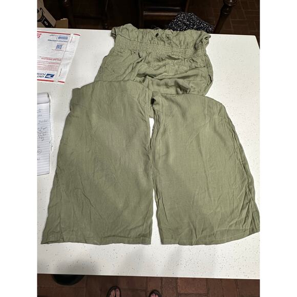 prAna Fernie Wide Leg Jumpsuit Romper Sweet Agave Large Beach Coverup NWT - Picture 10 of 14